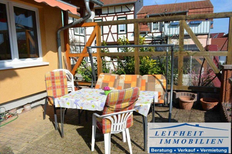 Terrasse/Hof M�hlhausen/Th�ringen Reihenmittelhaus Gem�tliches Stadthaus mit Terrasse