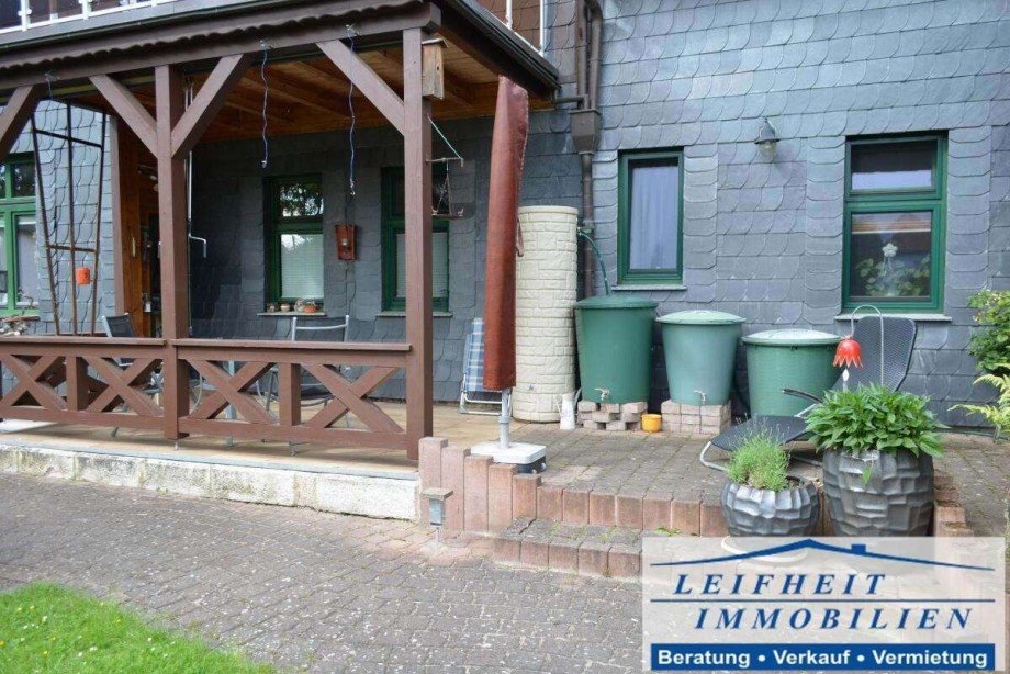 Terrassenansicht Terrassenwohnung Schlotheim
