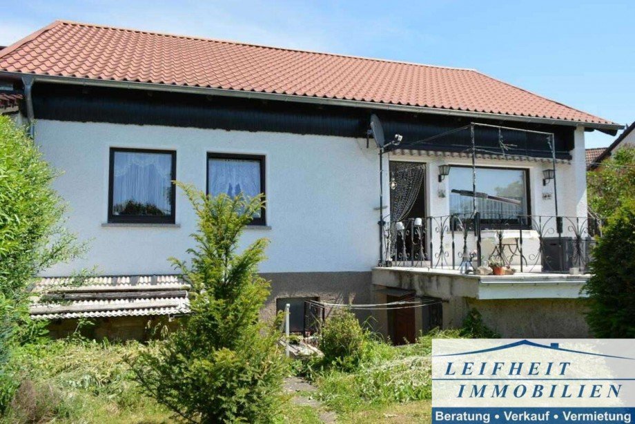 R�ckansicht Doppelhaush�lfte M�hlhausen