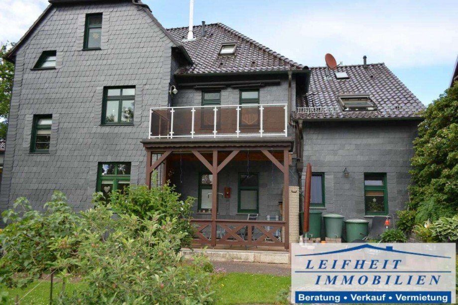 Objektr�ckseite Terrassenwohnung Schlotheim